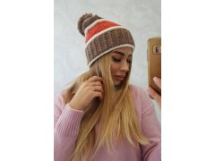 Dámská čepice Kinga K297 cappuccino+rudy 2