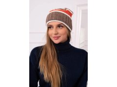 Dámská čepice Kinga K297 cappuccino+rudy 3
