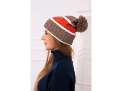 Dámská čepice Kinga K297 cappuccino+rudy 4