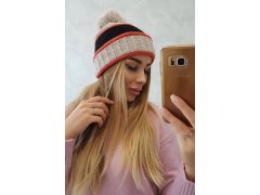 Dámská čepice Kinga K297 light beige+black 2