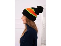 Dámská čepice Kinga K297 black+orange+green neon 4