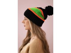 Dámská čepice Kinga K297 black+orange+green neon 6