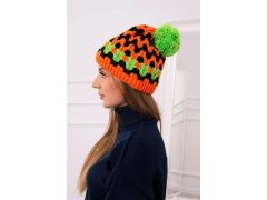 Dámská čepice Laila K283 orange neon+black+green neon 1