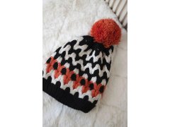 Dámská čepice Laila K283 black+neon orange 2