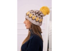 Dámská čepice Laila K283 light beige+cappuccino 1