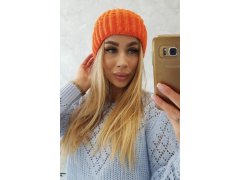 Čepice s&nbsp;rolováním Magda K293 orange neon 1
