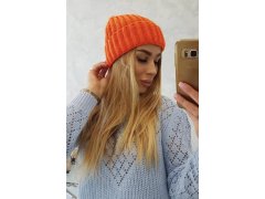 Čepice s&nbsp;rolováním Magda K293 orange neon 2