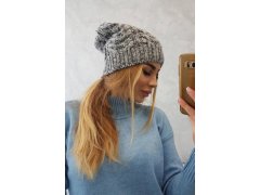 Fleecová čepice Adela K282 světle šedá+fialová 1