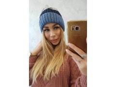 Fleecová čepice Bojana K265 denim+modrá+světle šedá 1