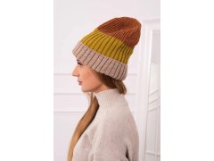 Fleecová čepice Bojana K265 beige+kiwi+camel 3
