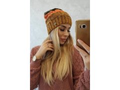 Fleecová čepice Dolores K303 hořčicová+oranžová+zelená 2