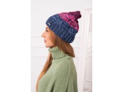 Fleecová čepice Dolores K303 denim+růžová+tmavě fialová 3