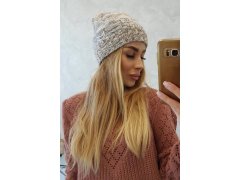 Fleecová čepice Dolores K303 hnědá+světle béžová+tmavě béžová 2