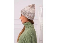 Fleecová čepice Dolores K303 hnědá+světle béžová+tmavě béžová 3