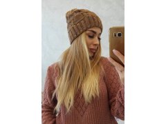 Fleecová čepice Dolores K303 hořčicová+hnědá 2