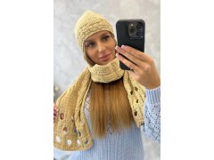 Dámská souprava se šálou Maja K327 beige 2
