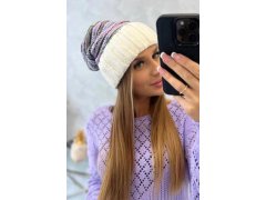 Dámská čepice Feba K330 ecru+violet 1