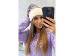 Dámská čepice Feba K330 ecru+violet 2