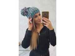 Dámská čepice s bambulí Maria K335 tyrkysová 3