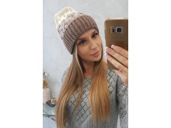 Dámská čepice Samara K346 cappuccino+ecru 3