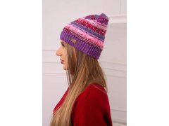 Fleecová čepice Patrycja K254 pink neon+violet 1