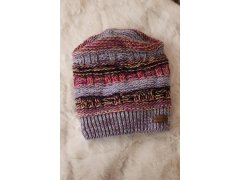 Čepice s&nbsp;fleecem Patrycja K254 fialová+šedá 2