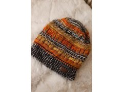 Čepice s&nbsp;fleecem Patrycja K254 oranžová+černá 2