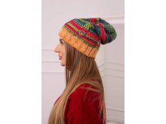 Fleecová čepice Klaudia K255 neon green+orange 1