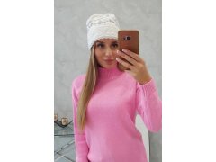 Dámská čepice Kira K374 bílá+šedá 2