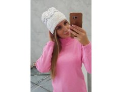 Dámská čepice Kira K374 bílá+šedá 3