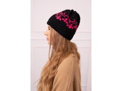 Dámská čepice Kira K374 black+pink 1