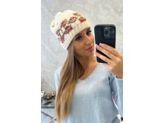 Dámská čepice Otylia K387 ecru+red 3