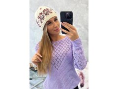 Dámská čepice Florence K350 ecru+bordeaux 1