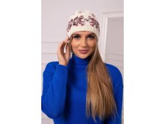 Dámská čepice Florence K350 ecru+bordeaux 2