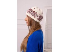 Dámská čepice Florence K350 ecru+bordeaux 3