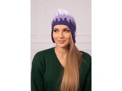 Dámská čepice Nikol K405 bílá+fialová+tmavě fialová 1