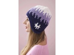 Dámská čepice Nikol K405 bílá+fialová+tmavě fialová 2