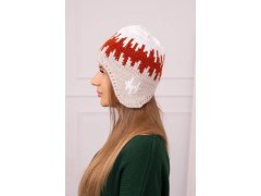 Dámská čepice Nikol K405 bílá+červená+béžová 1