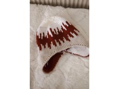 Dámská čepice Nikol K405 bílá+červená+béžová 2