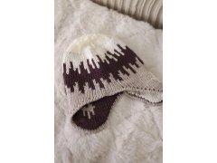 Dámská čepice Nikol K405 bílá+tmavě fialová+béžová 2