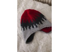 Dámská čepice Nikol K405 červená+grafitová+tmavě šedá 2