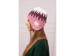 Dámská čepice Nikol K405 white+bordeaux+pink 1