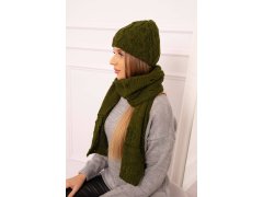Dámská souprava se šálou Michalina K415 khaki 1