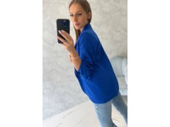 Bunda s&nbsp;klopou elegantní chrpově modrá 6