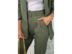 Elegantní souprava saka a&nbsp;kalhot khaki 3