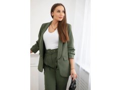 Elegantní souprava saka a&nbsp;kalhot khaki 4