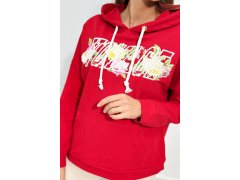 Mikina s&nbsp;nápisem Voyage červený 1