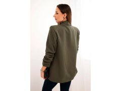 Bunda s klopou elegantní khaki 5