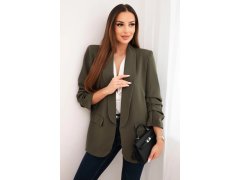 Bunda s klopou elegantní khaki 6