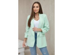 Bunda s klopou elegantní světlá máta 4